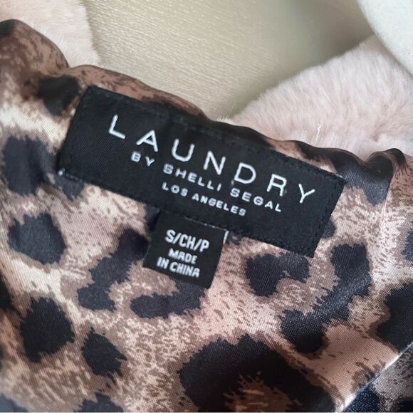 Laundry by Shelli Segal Faux Fur Leopard Print lining Hooded Jacket - Picture 7 of 8